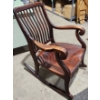 Image 2 : Solid Mahogany Rocking Chair with Spindle Backrest