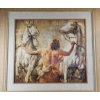 Image 4 :  "Furiose" Art Print Featuring A Classical Scene Of A Man Restraining Two White Horses 38''H, 41''W