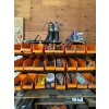Image 1 : wall mounted screw bin organizer with all contents, must bring tools to remove off the wall