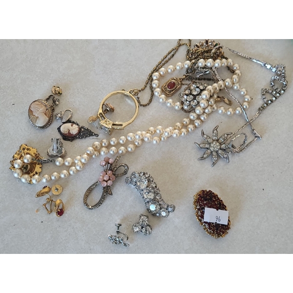 Assorted Fashion Jewelry Including Faux Cameo and Pins 