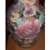 Image 7 : Wooden Nesting Tables Set of 3 with Painted Design- Tallest 26 T, 20 L, 16 W, Also Includes Vase 