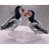 Image 2 : Swarovski Crystal Set of Puffins Standing on Rocks