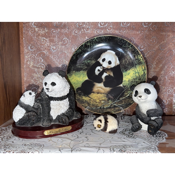 Adeline Collection Panda Figurine, Plate, and More