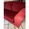 Image 2 : Velvet Red 3 Seater Couch, Well Loved - 86W, 40D, 34T 