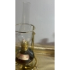 Image 5 : Brass Hurricane Oil Lamp, Copper Matchstick Holder, and Decorative Flask Set