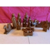 Image 1 : Christmas Vintage 15 Piece Hand Carved Nativity Scene