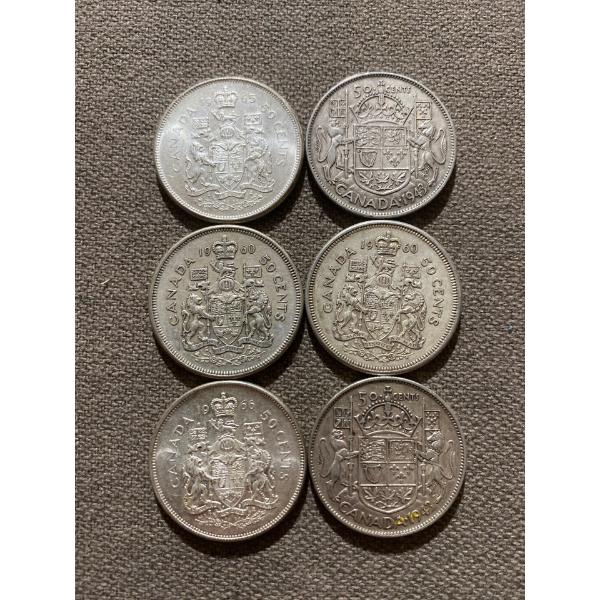 Canadian 50-cent Pieces 11.66 g Silver (.800)