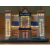Image 1 : Illuminating Holiday Homes: Nexxtec Walmart and Lemax Playhouse (Awning is Unglued) 