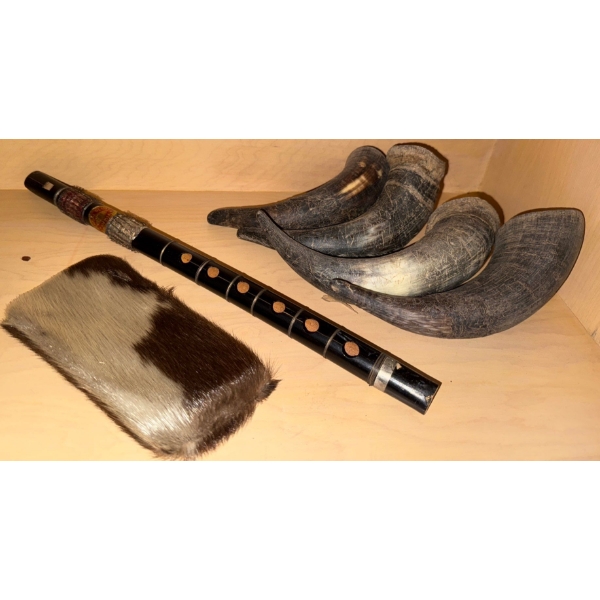 Armenian Duduk Double reed Woodwind Instrument w/ Seal Skin Spectacle Sleeve & Horns Galore