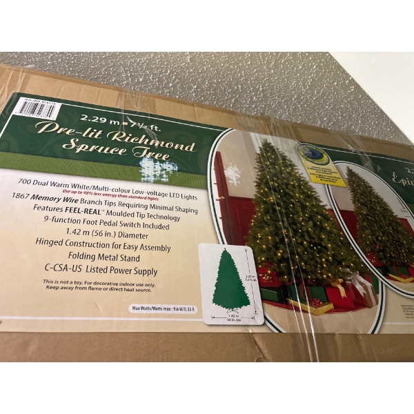 PreLit Multi Colour Christmas Tree 7.5' Tall 