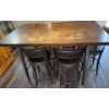 Image 6 : Industrial Style Counter Height Rustic Dining Set Bar Table & Five Stools 40x68x39"tall