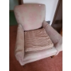 Image 1 : Vintage Pink Upholstered Chair with Wooden Legs 33 T, 25 L, 20 W