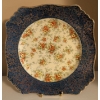 Image 4 : 2 Hurricane Style Brass Lamps w/ Royal Winton Decorative Floral Plate 