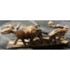 Image 1 : Hand Carved Wooden Sculpture of Farmers & Oxen