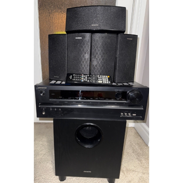 ONKYO AV Receiver Model #HT-2391 w/Surround Sound Bundle ++ Remote Control