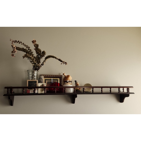 Display Shelf 48 W, 6 D, 7 T and Decor Including: Vase 9 T, Egyptian Art 9 X 7 and More!