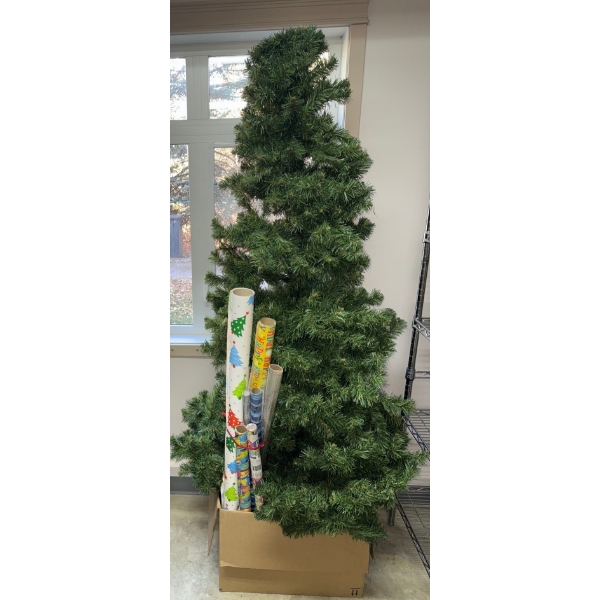 7ft Bare Chrismas Tree w/ Gift Wrap Selection