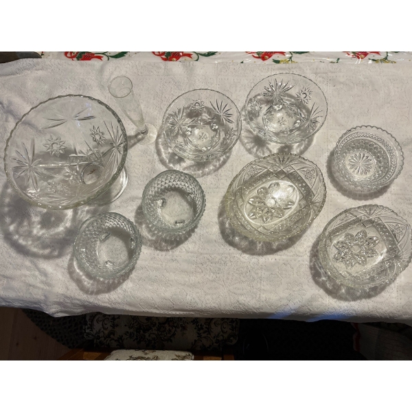 collection of Crystal bowls and candy dishes .