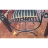 Image 4 : Dining Table 54 W, 36 D, 30 T and Four Metal Benches 23 W, 14 D, 24 T w/ Cushions 