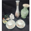 Image 1 : Celedon Crackle Vase 4" Base, 10 T, Asian Vase 11.5 T, Buddha 3.5 W, 5 T, Minton Teacups and More!