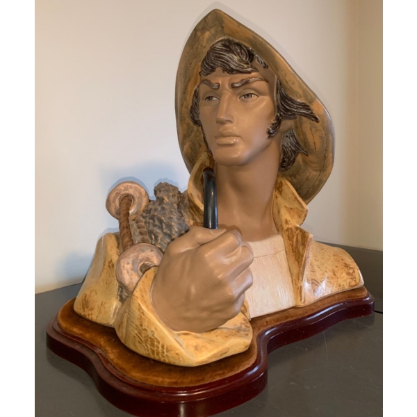 LLADRO Porcelain Fisherman Bust -  17W, 13D, 14T