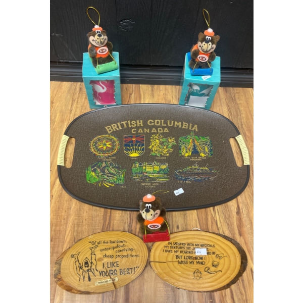 Assorted Vintage Collectables - A&W Bears on Toboggans Decorative British Columbia Tray & More 