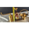 Image 7 : Vintage Brass Pepper Mill and Basket, Ruby Red Glass Decanter