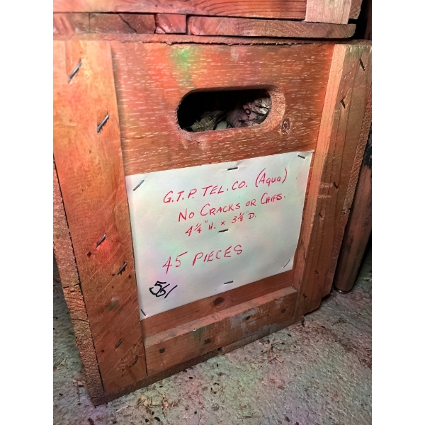  Insulators g.t.p.l.co aqua no cracks or chips 4 1/4 high times 3 1/8 diameter 45 pieces in total.