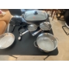 Image 1 : Assorted Cookware. Large Electric Frying Pan, Pancake Maker, Omelette Maker, Assorted SS Pots with L