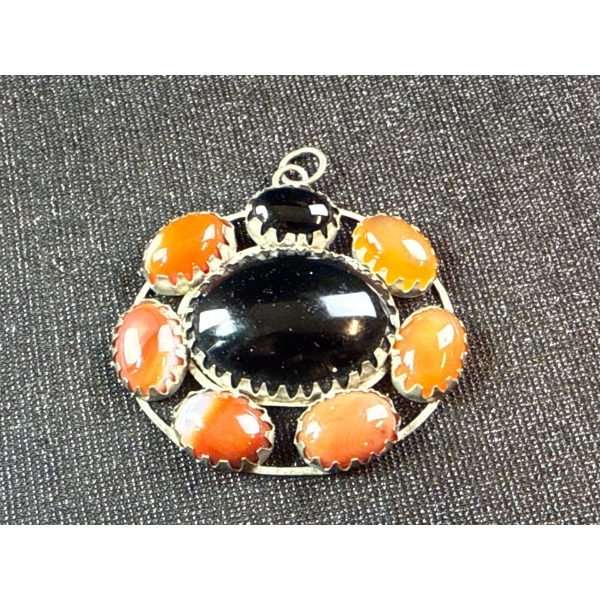 Onyx & Carnelian Pendant