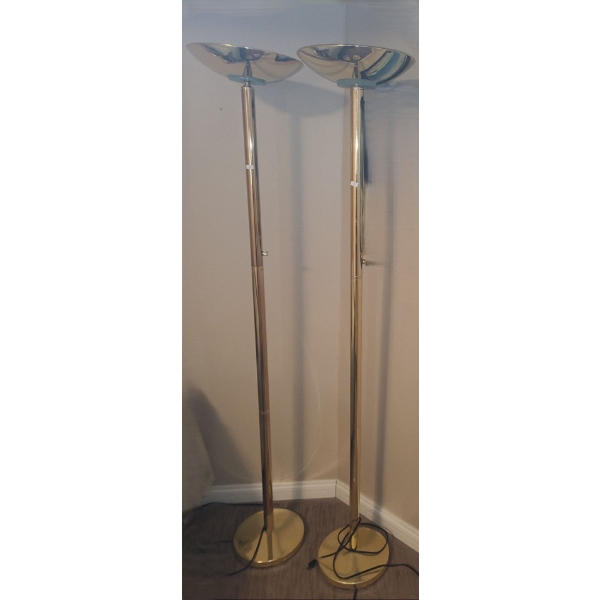 Two Torchieres 11" Diameter Base, 71 T- Need New Bulbs