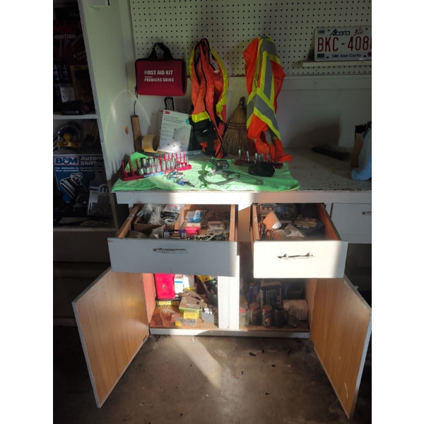 Hardware For Life - Cabinet Contents w/ 2 Full Drawers Stacked w/ Assorted Hardware