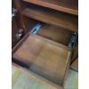 Image 3 : Brown Three Drawer Dresser with Metal Accents and Storage Compartments