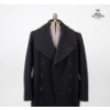 Image 2 :  Vintage Military-Style Double-Breasted Long Naval Overcoat Various 1940s-1950s Naval Uniform Coats.
