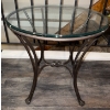Image 2 : Retro Metal Based Glass Topped Side Tables W/ Black Lamp 61"tall