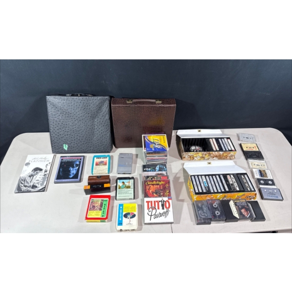 Large Collection of 8 Tracks, CDs, Cassettes