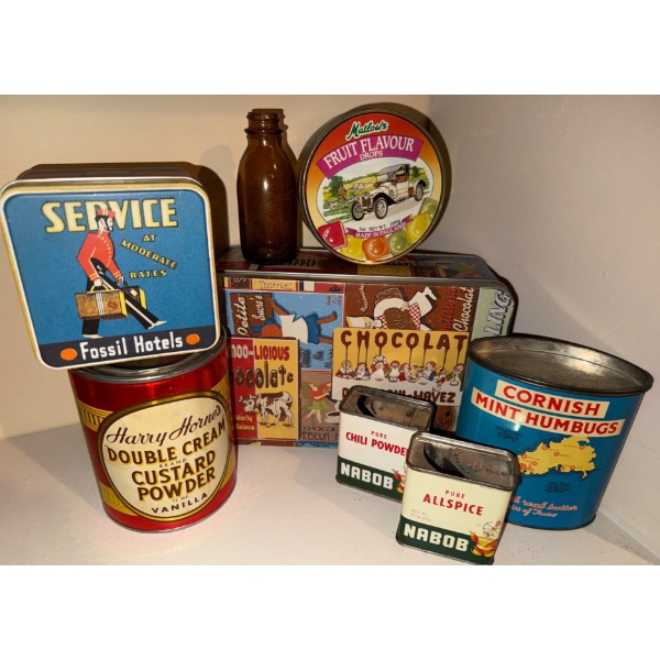 Assorted Vintage Jars & Tins From The Old Days