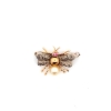 Image 1 : 18K Two-Tone Pearl, Synthetic Ruby & Diamond Pin/Brooch 0.02CTW L-I2 2.41 grams