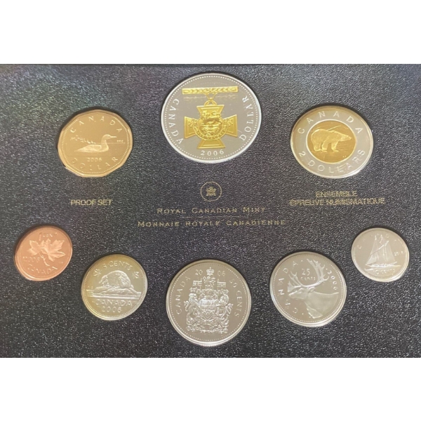 2006 Canadian Proof Set With Fine Silver Dollar 92.5% Silver 1.94 Troy Ounces