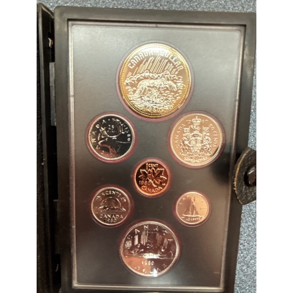 1980 Canadian double dollar set with silver dollar