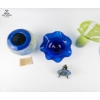 Image 3 : Dark Blue Art Glass Bowl, Teleflora Speckled Art Glass Vase, Hand-Blown Glass Vase ,Decorative Plate