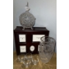 Image 1 : Fine Lead Crystal Footed Candy Dish Vase Bombay Keepsake Box Expresso Cups 