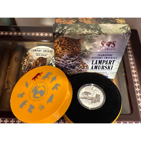 2015 $1 Endangered Animal Species: Amur Leopard - Pure Silver Coin