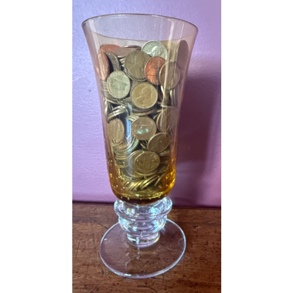 Extinct Copper Coinage - Canadian & American - In A Decorative Parfait Cup 