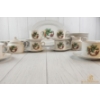 Image 2 : Vintage Tea Set Decorated With A Festive Holly & Berry Cups Saucers A Covered Sugar Bowl & A Creamer