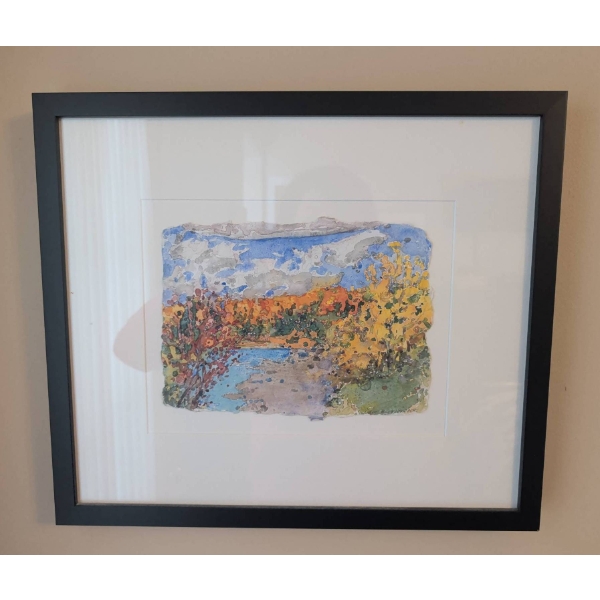 Framed Watercolor Landscape Painting by Lelde Muller-Watts