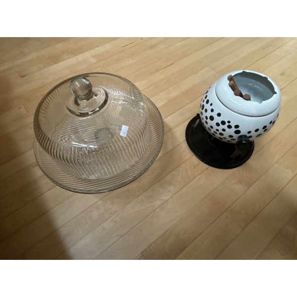 Fondu Cooker & Glass Cake Display