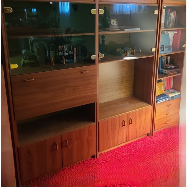 Set of 3 Cabinets: 2X 34 W, 16 D, 71 T and 1X 21 W, 16 D, 71 T (Contents Not Included) 