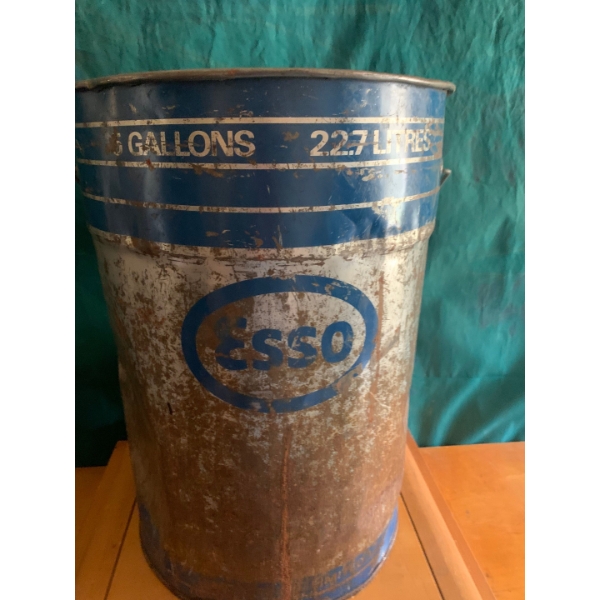 Vintage Large Metal Esso Pail