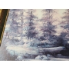 Image 5 : Framed Lithograph of the Painting "Serene Forest & Lake Scene" by James Mastic ( 53 H x 28 W )